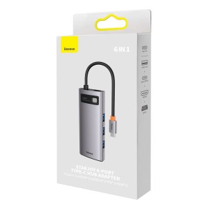 هاب 6 پورت باسئوس مدل WKWG030013 USB-C